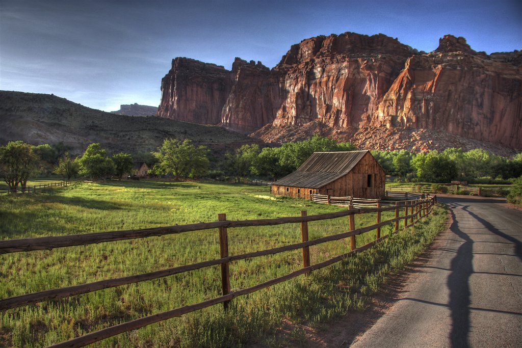 Sunset at the farm at Capitol Reef